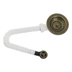 90mm Aged Brass Single Bowl Strainer Waste