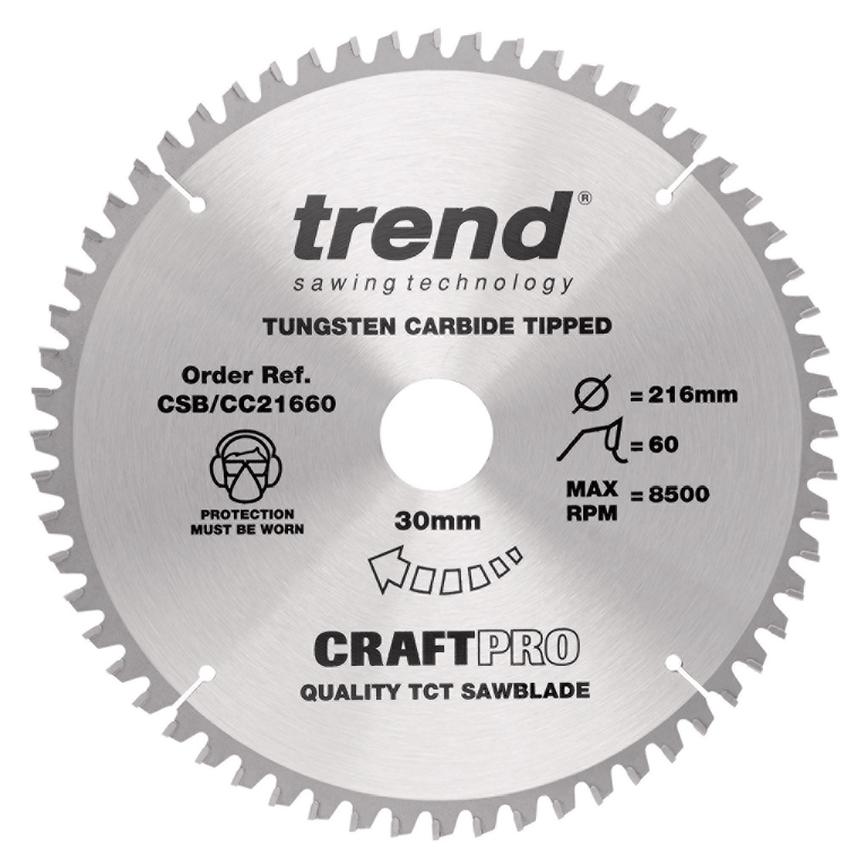 Trend Craft Blade Cross Cut 216mm X 60T X 30mm