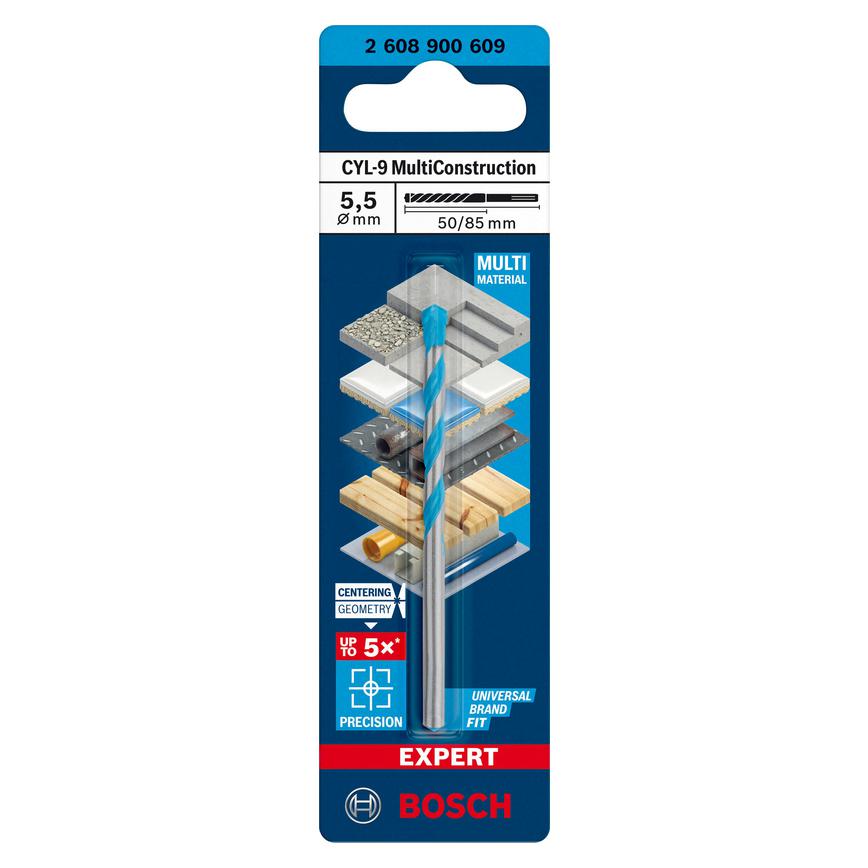 Bosch Multi Material Drill Bit 5.5x50.85mm Packaging