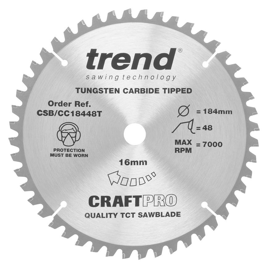 Trend Craft Pro184mm x 48T Cordless MitreSaw Blade