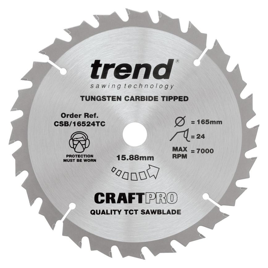 Trend Craft Pro165mm x 24T Circular Saw Blade