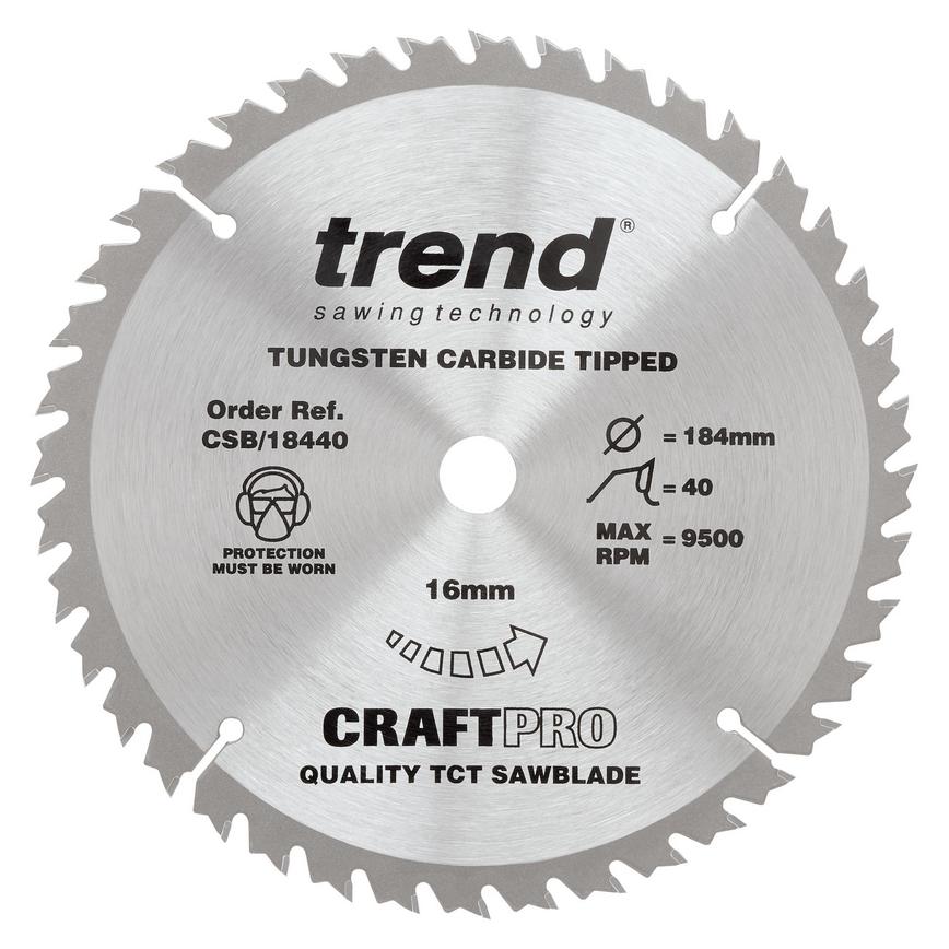 Trend Craft Pro184mm x 40T Circular Saw Blade