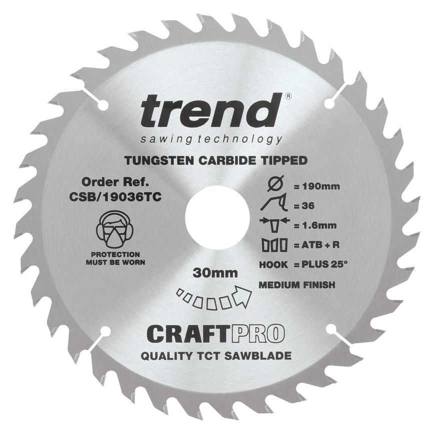 Trend Craft Pro190mm x 36T Cordless Circular Saw Blade