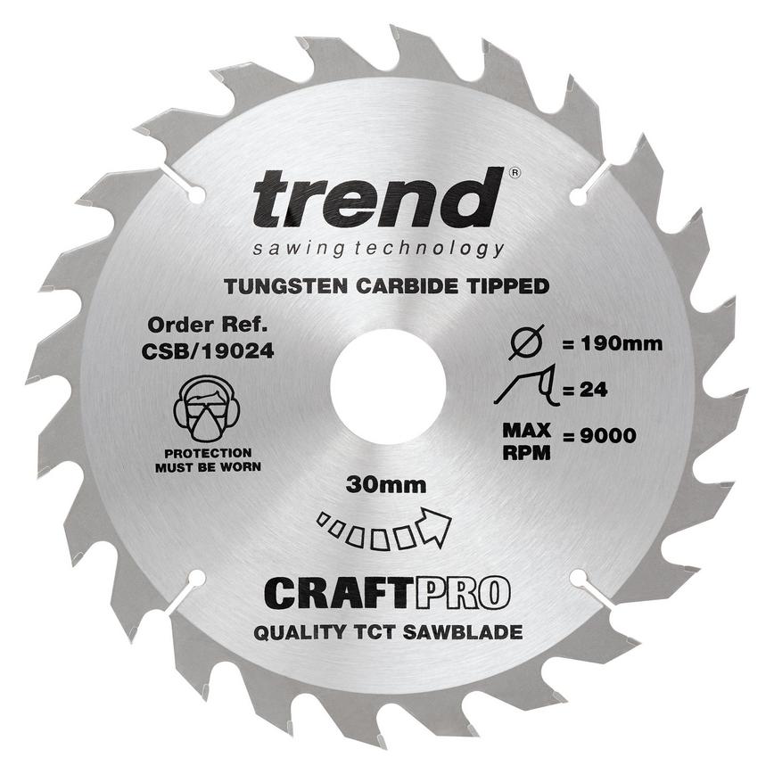 Trend Craft Pro190mm x 24T Circular Saw Blade