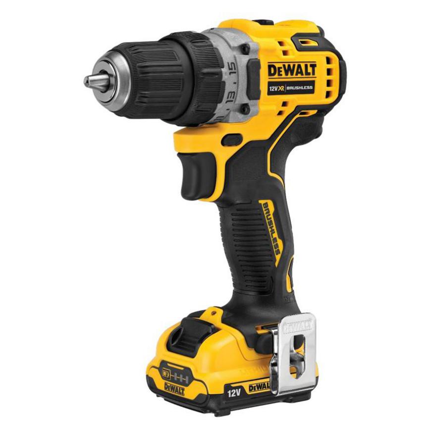 DeWalt DCD701D2-GB XR 12V Brushless Sub-Compact Drill Driver Angled