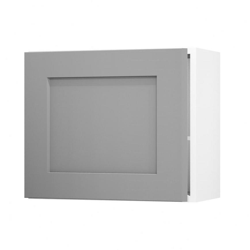 Chelford Slate Grey 600 Tall Integrated Microwave Topbox Door Open