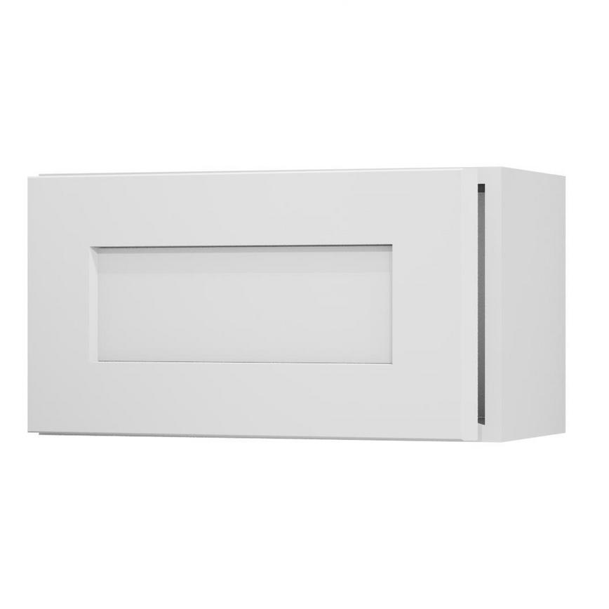 Chelford White Paintable 600 Integrated Microwave Topbox Door Open