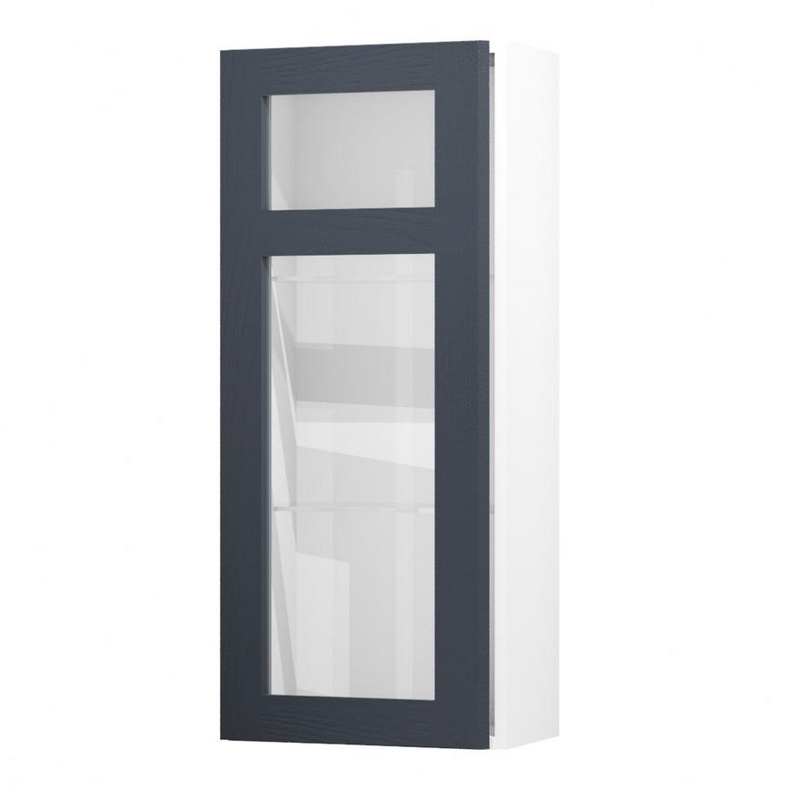 Chilcomb Navy 500 Panelled Glass Dresser Door Open