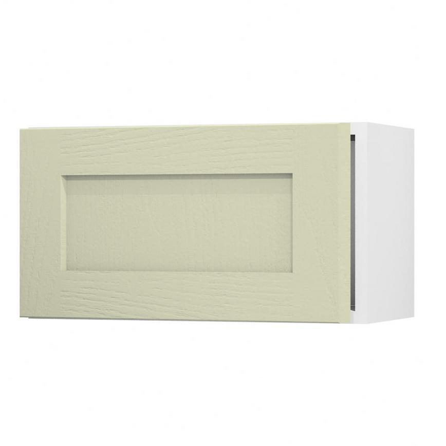 Chilcomb Sage Green 600 Integrated Microwave Topbox Door Open