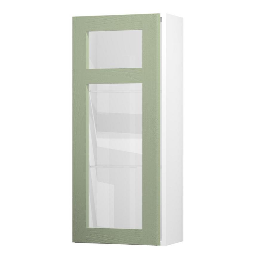 Chilcomb Reed Green 500 Panelled Glass Dresser Door Open