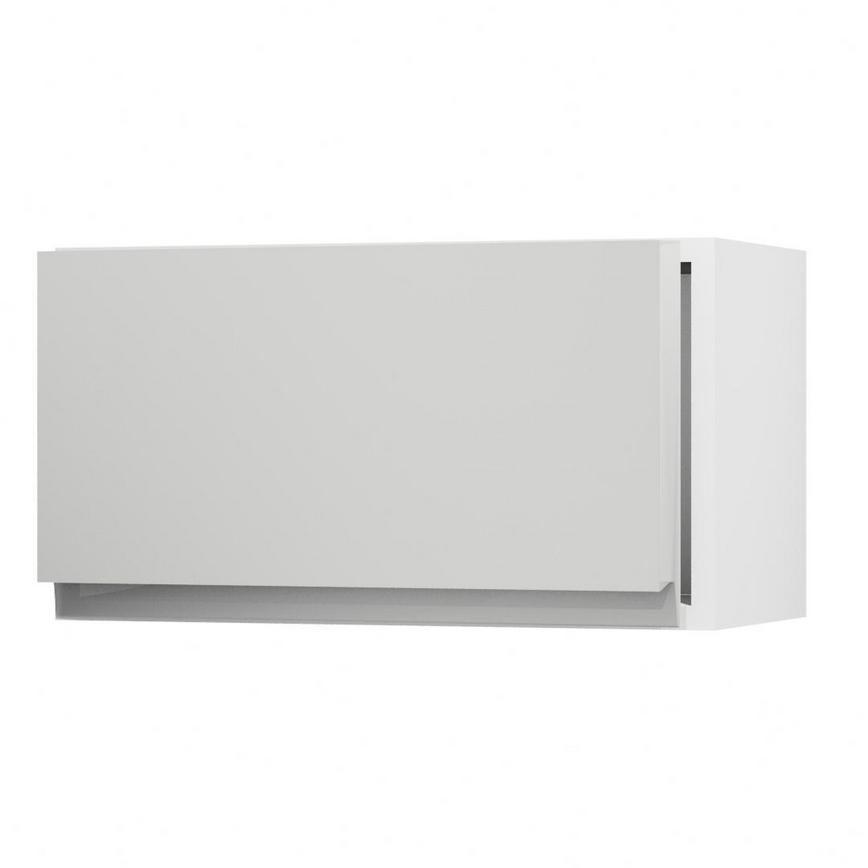 Clerkenwell Gloss Grey 600 Integrated Microwave Topbox Door Open