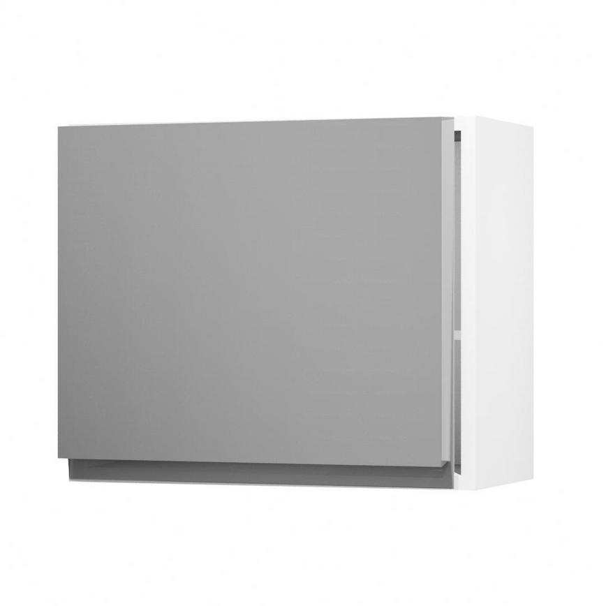 Clerkenwell Gloss Slate Grey 600 Tall Integrated Microwave Topbox Door Open