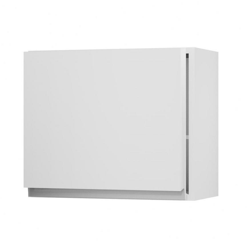 Clerkenwell Gloss White 600 Tall Integrated Microwave Topbox Door Open
