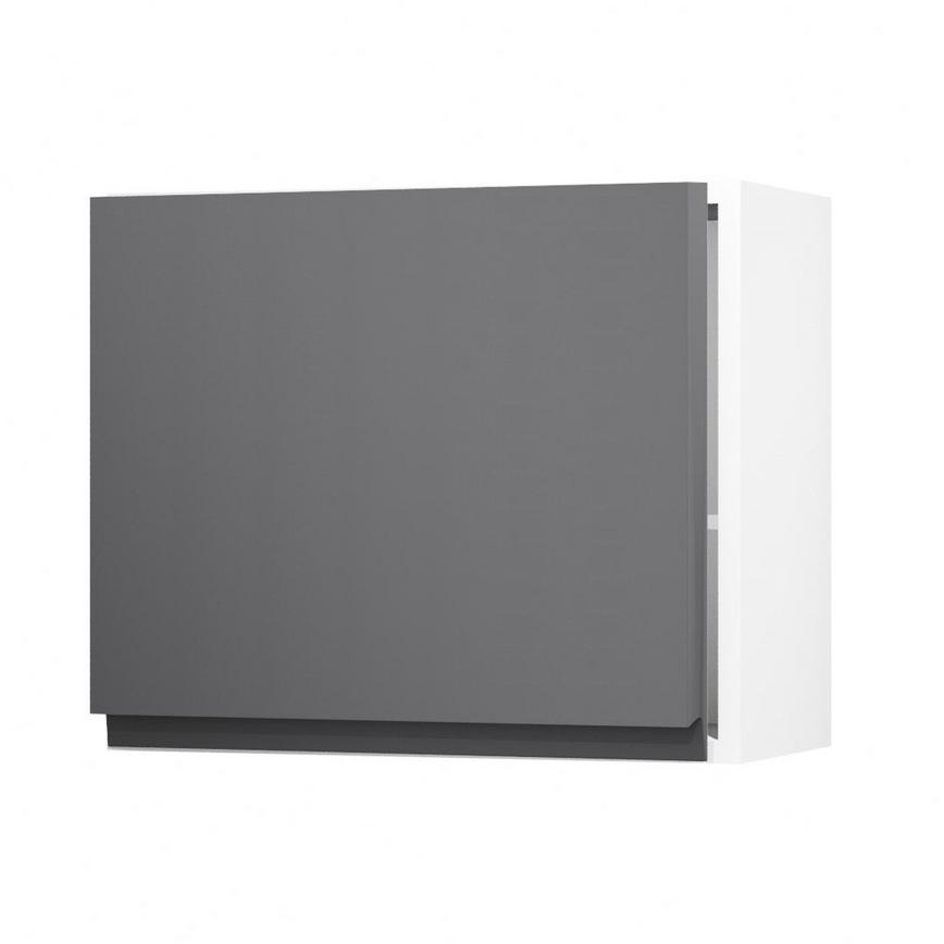 Clerkenwell Super Matt Graphite 600 Tall Integrated Microwave Topbox Door Open