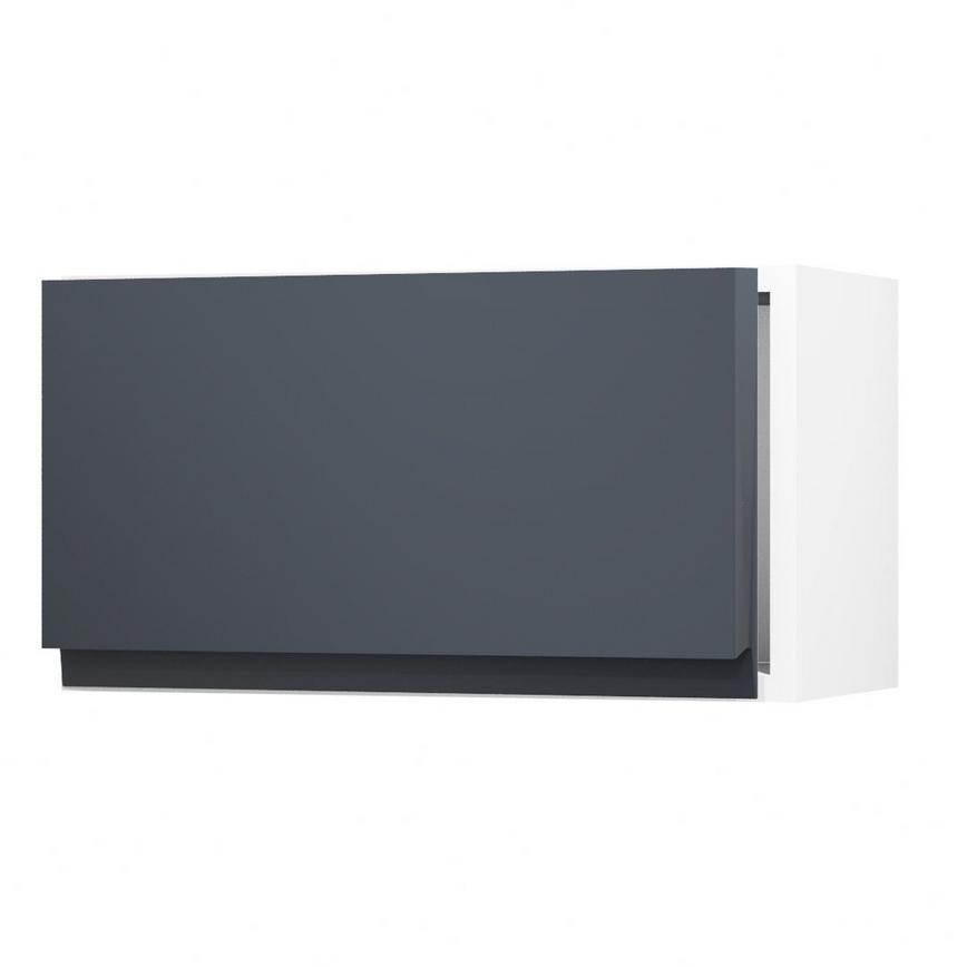 Clerkenwell Super Matt Navy 600 Integrated Microwave Topbox Door Open
