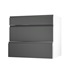Clerkenwell Gloss Charcoal 800 Pan Drawer Door Open