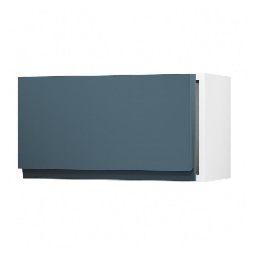 Clerkenwell Super Matt Marine Blue 600 Integrated Microwave Topbox Door Open