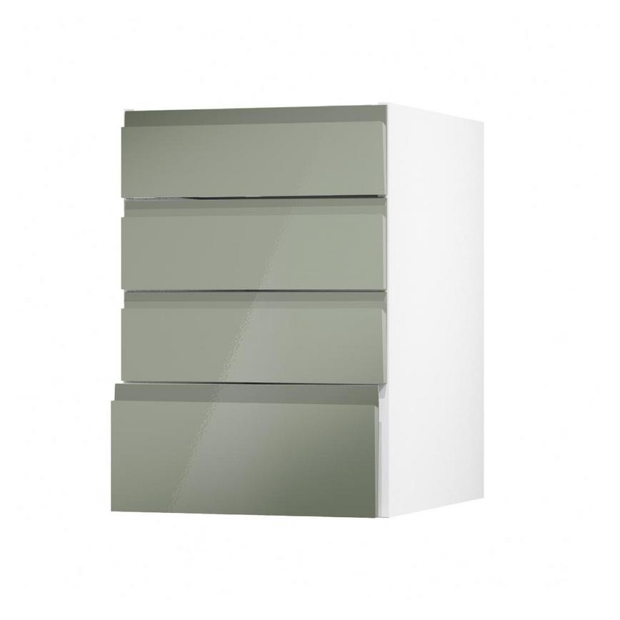 Clerkenwell Gloss Reed Green 500 Deep Drawer Door Open