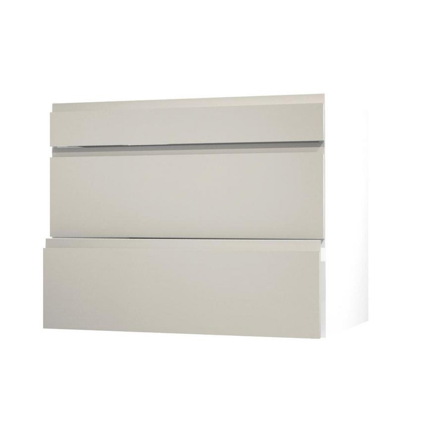 Clerkenwell Gloss Porcelain 900mm x 275mm Pan Drawer Front Shown with the Drawer Open at an Angle as Part of a Full Drawer Unit