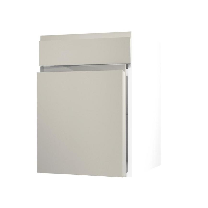 Clerkenwell Gloss Porcelain 500mm x 557mm Door Front Shown Open at an Angle as Part of a Door and Drawer Unit