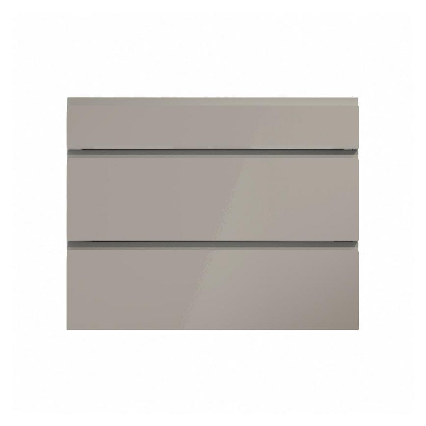 Clerkenwell Gloss Sand Grey 900mm x 160mm Drawer Front Shown Closed as Part of a Full Drawer Unit