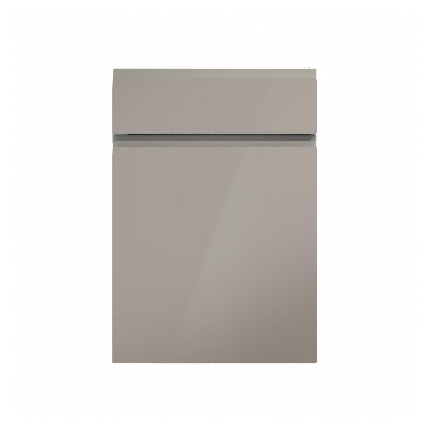 Clerkenwell Gloss Sand Grey 500mm x 557mm Door Front Shown Closed from the Front as Part of a Door and Drawer Unit