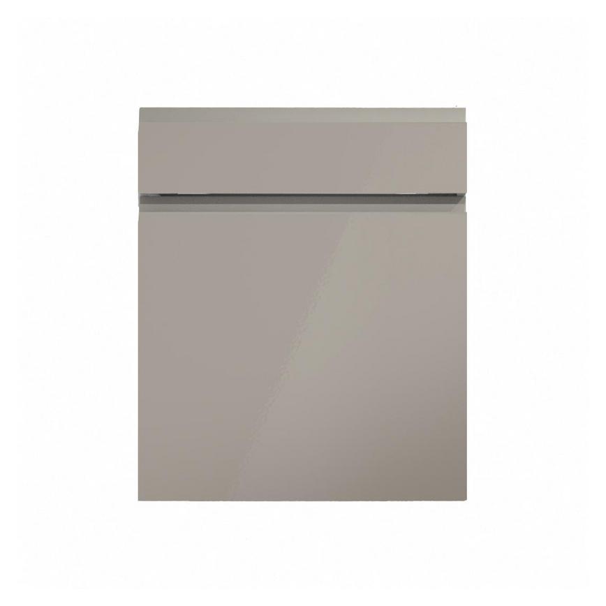 Clerkenwell Gloss Sand Grey 600mm x 557mm Door Front Shown Closed from the Front as Part of a Door and Drawer Unit