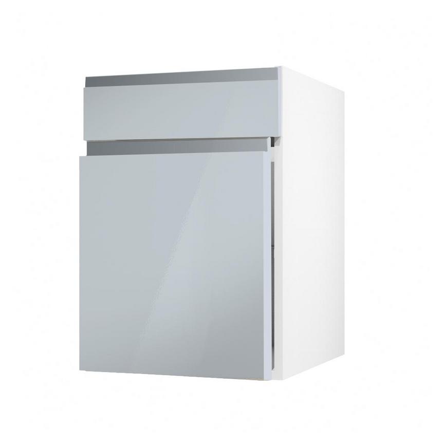 Clerkenwell Gloss Mist 557mm x 500mm Full Height Drawerline Kitchen Door Angled Open