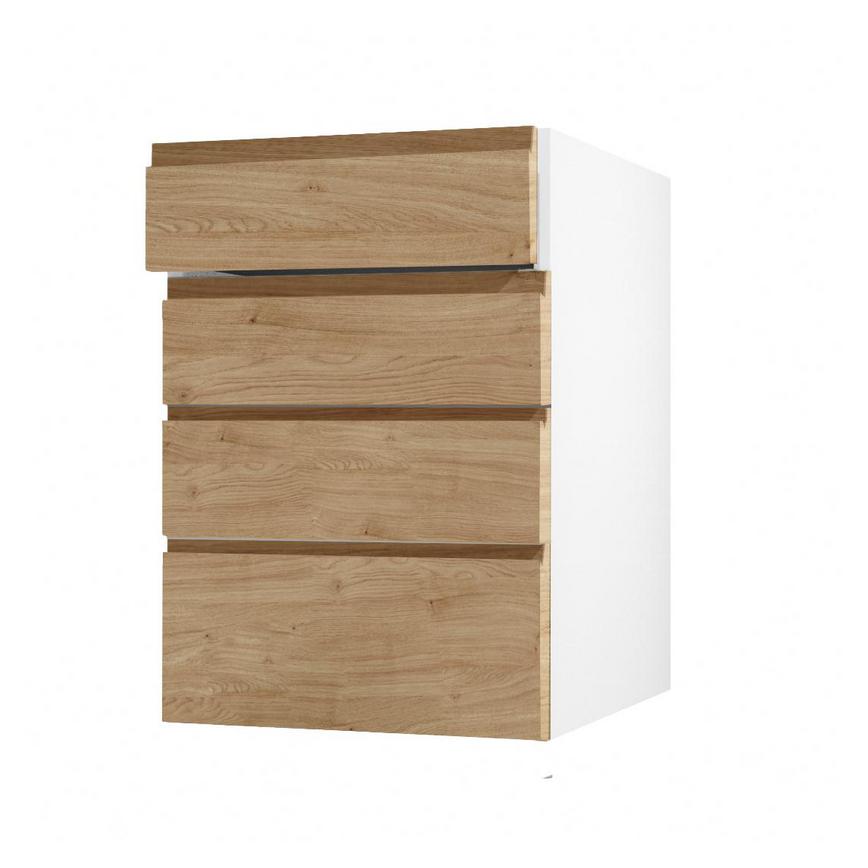 Clerkenwell Matt Natural Oak 160mm x 500mm Kitchen Drawer Angled Open