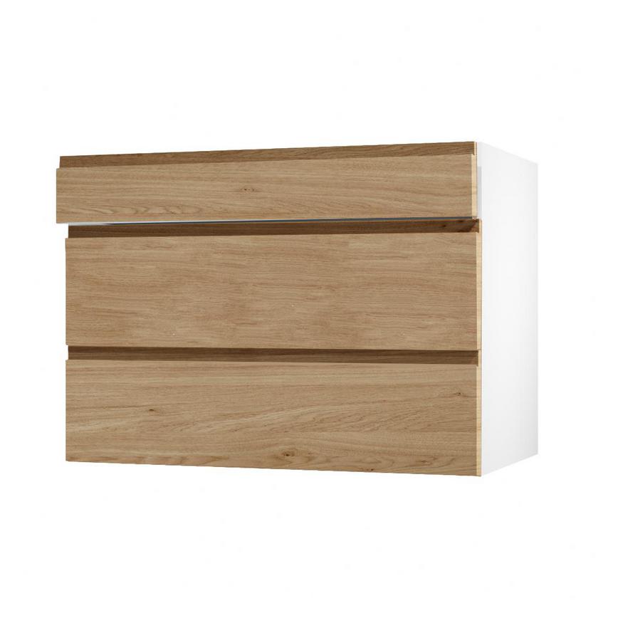 Clerkenwell Matt Natural Oak 160mm x 1000mm Kitchen Drawer Angled Open