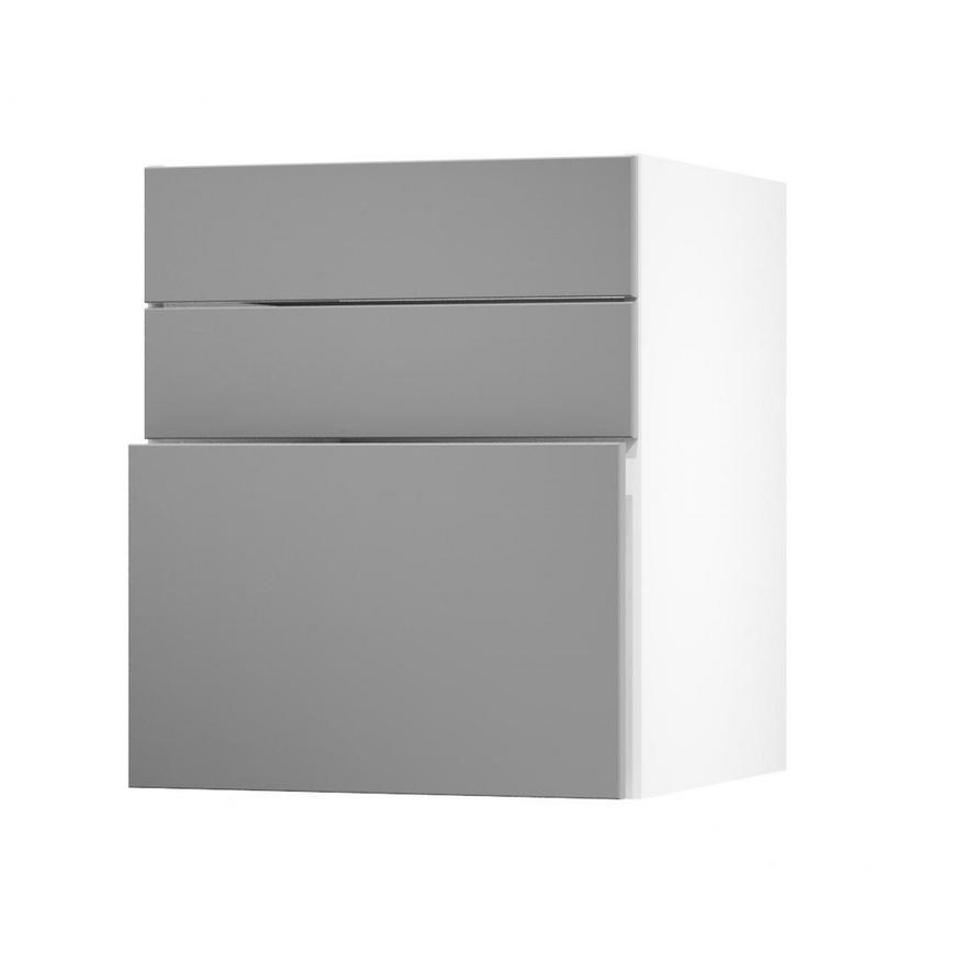 Greenwich Gloss Slate Grey 600 Hob / Pan Drawer Door Open