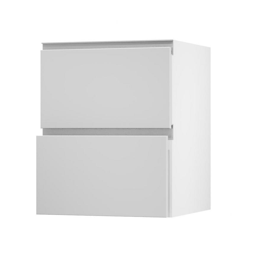 Greenwich Gloss Dove Grey 600 Pan Drawer Door Open 342mm