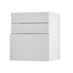 Greenwich Gloss Dove Grey 600 Hob / Pan Drawer Door Open