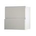 Greenwich Gloss Sandstone 700 Pan Drawer Door Open 342mm