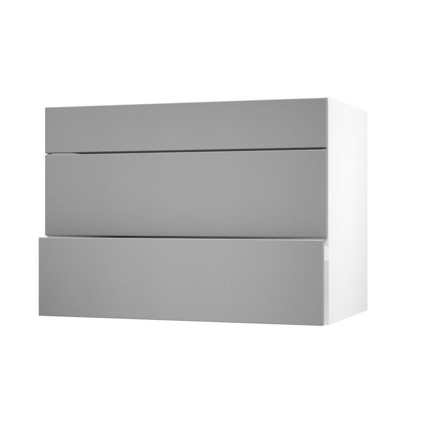 Greenwich Croft Grey 1000 Fridge Freezer Wall Door Open