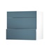 Greenwich Marine Blue 800mm x 275mm Pan Drawer Front Shown with the Drawer Open at an Angle as Part of a Full Drawer Unit