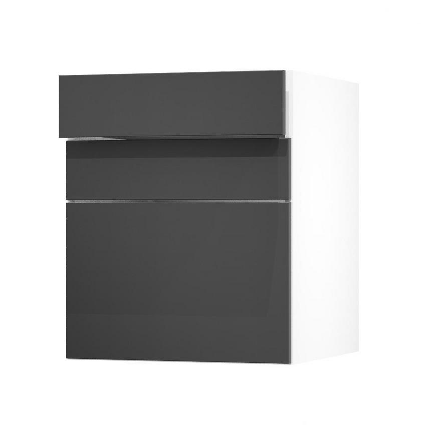Hockley Super Matt Charcoal 600 Pan Drawer Door Open 170mm