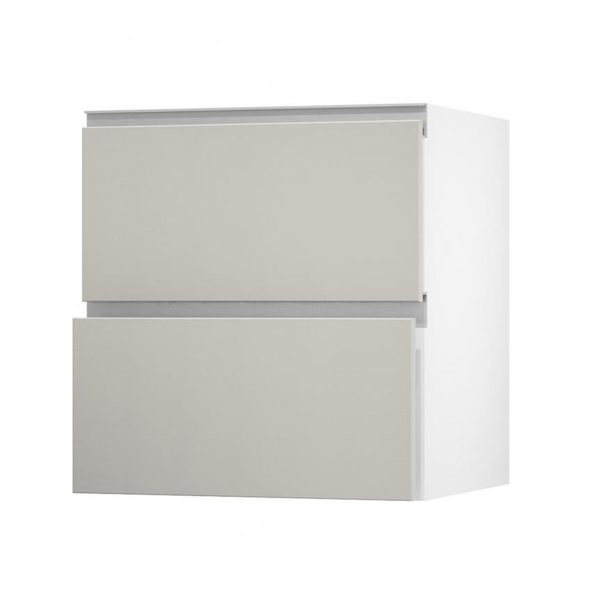 Hockley Mirror Gloss Sandstone 700 Pan Drawer Door Open 342mm