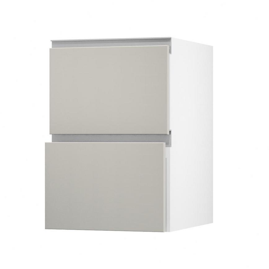 Hockley Mirror Gloss Sandstone 500 Pan Drawer Door Open 342mm