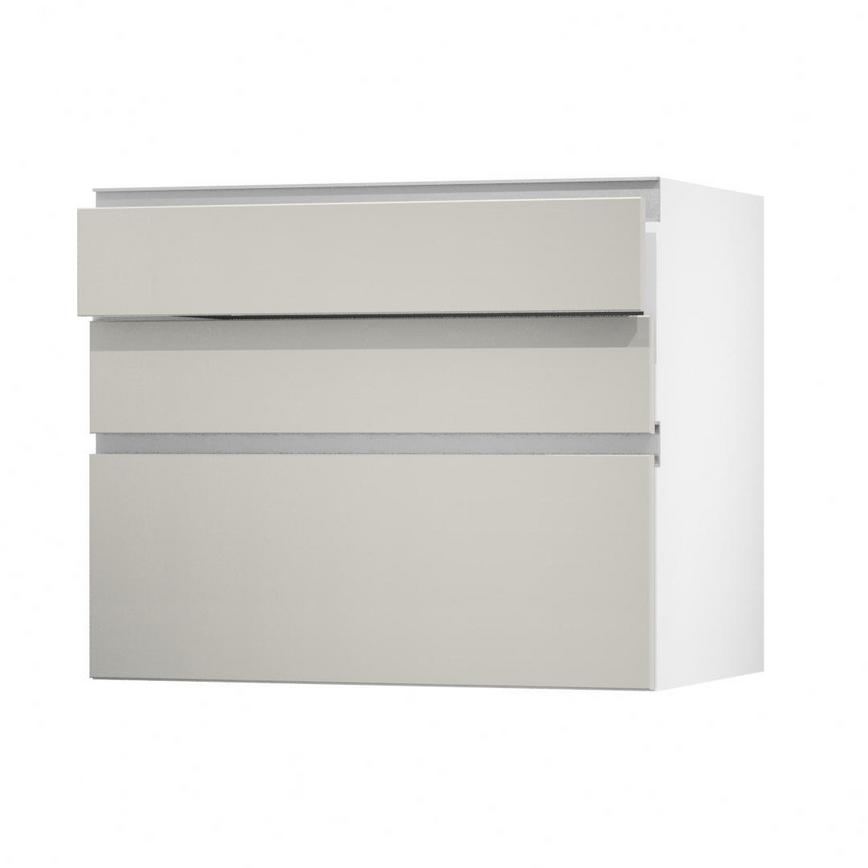 Hockley Mirror Gloss Sandstone 900 Pan Drawer Door Open 170mm