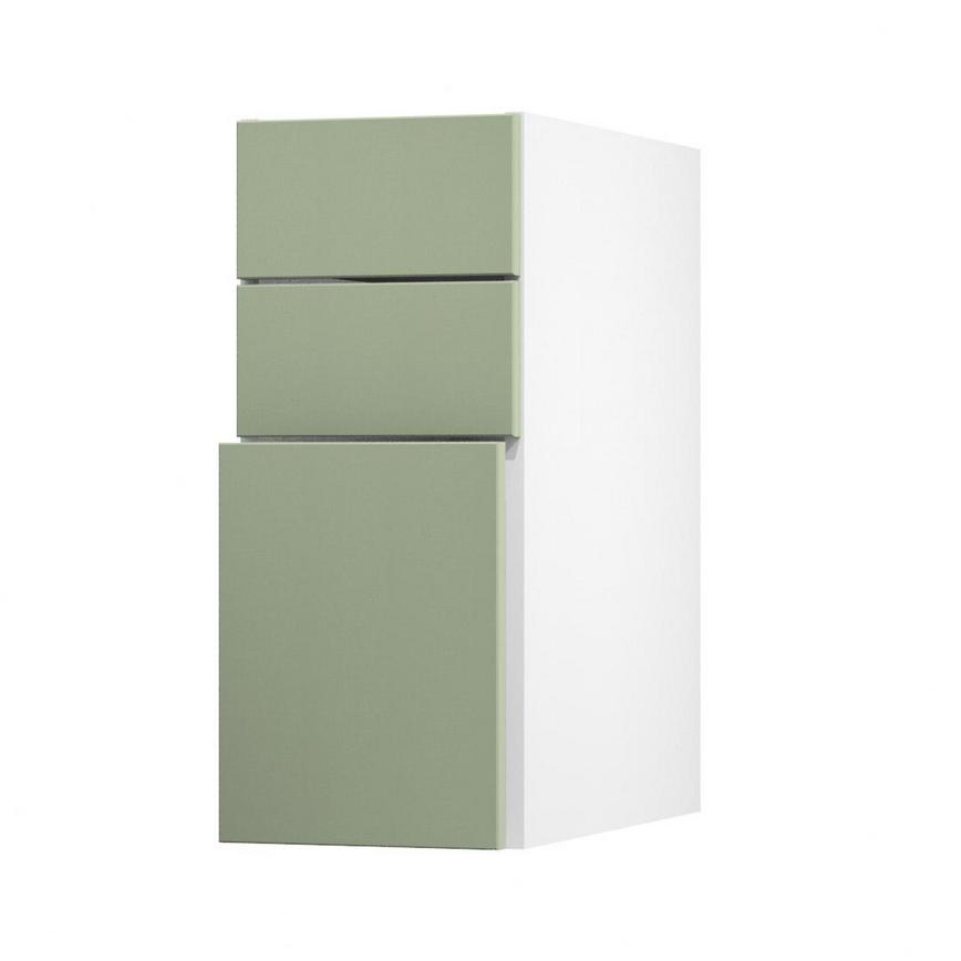 Hockley Super Matt Reed Green 300 Pan Drawer Door Open