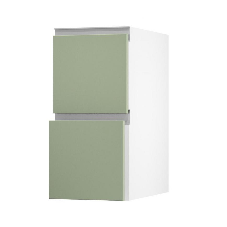 Hockley Super Matt Reed Green 350 Pan Drawer Door Open 342mm
