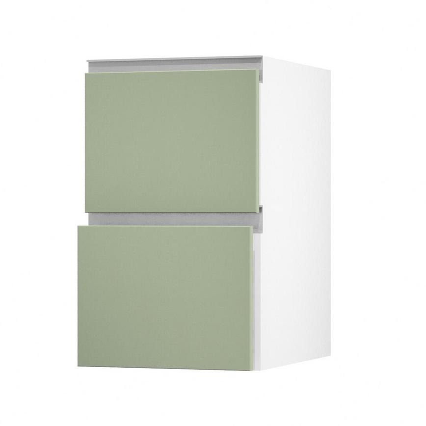 Hockley Super Matt Reed Green 450 Pan Drawer Door Open 342mm