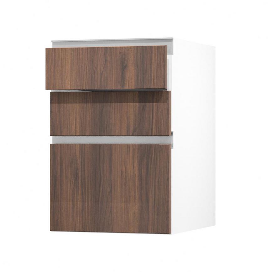 Hockley Textures Walnut 500 Drawer Front (170mm) Open