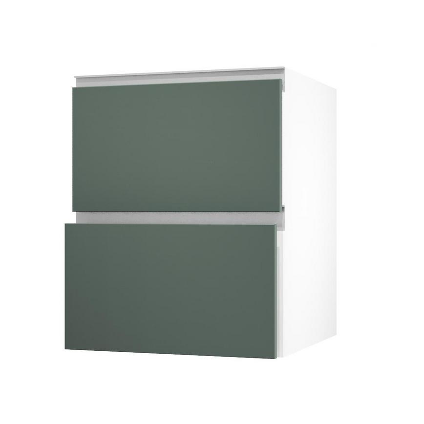 Hockley Super Matt Fir Green 600 Pan Drawer Door Open 342mm