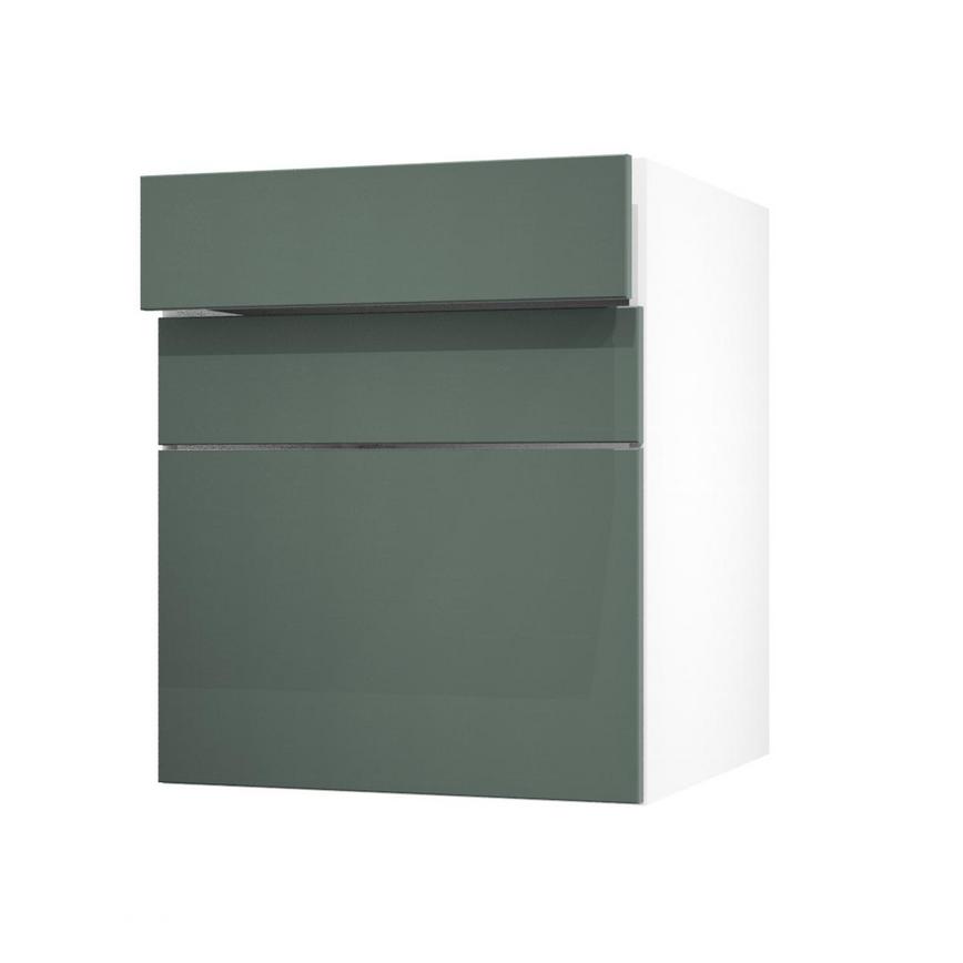 Hockley Super Matt Fir Green 600 Drawer Door Open