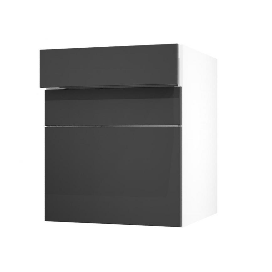 Hockley Super Matt Black 600 Drawer Door Open