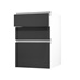 Hockley Super Matt Black 500 Pan Drawer Door Open 170mm