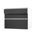 Hockley Super Matt Black 900 Pan Drawer Door Open 170mm