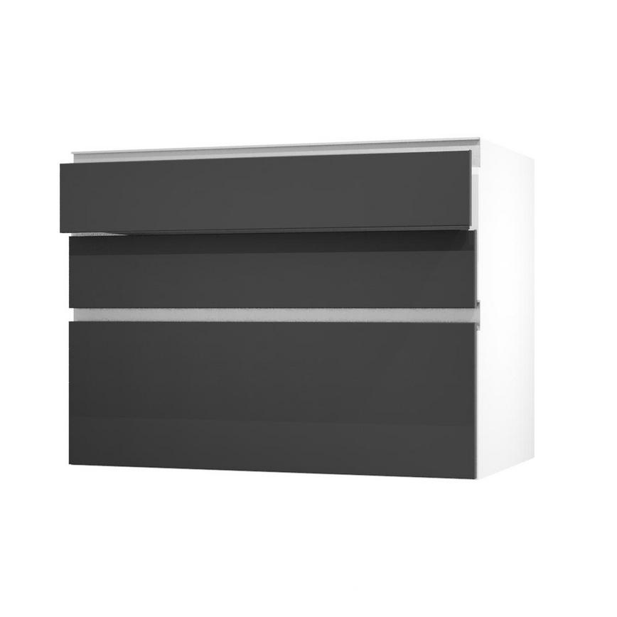 Hockley Super Matt Black 1000 Pan Drawer Door Open 170mm
